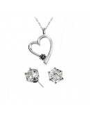 Set Corazón Zyrcon Plata