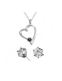 Set Corazón Zyrcon Plata