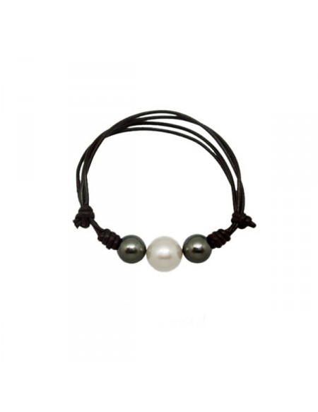 Bracelet cuero gris