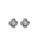 Earrings Flor Perla Blanca