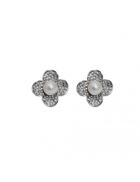 Earrings Flor Perla Blanca