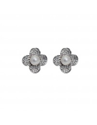 Earrings Flor Perla Blanca